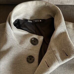 Zara Gray Blazer with Black Buttons